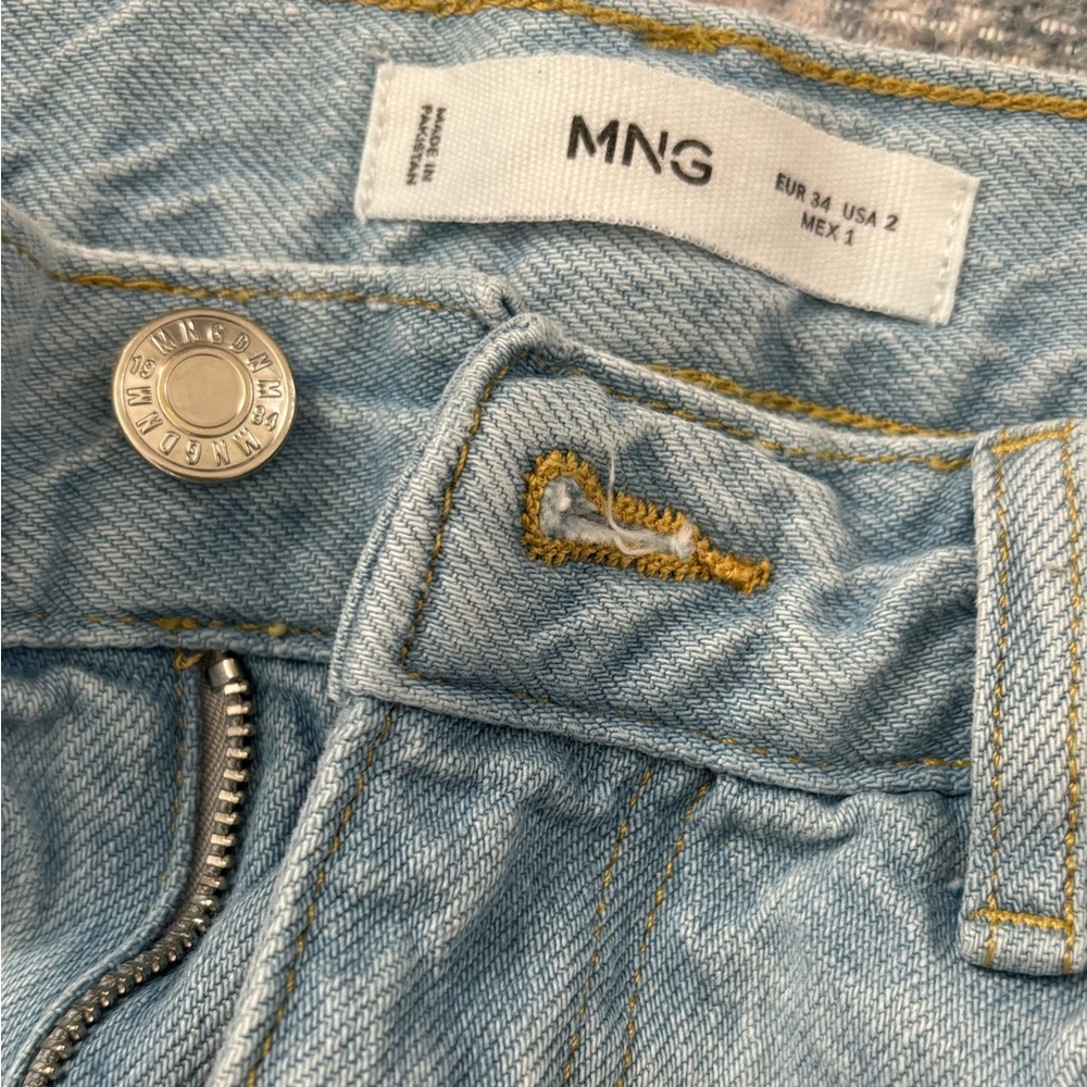 Mango Ripped Knee Rigid Wide Leg Jeans - Picture 6 of 7
